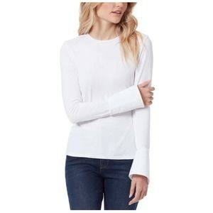 Sam Edelman Women's Layla Solid Long Sleeve Poplin Cuff Top (White, M) New
